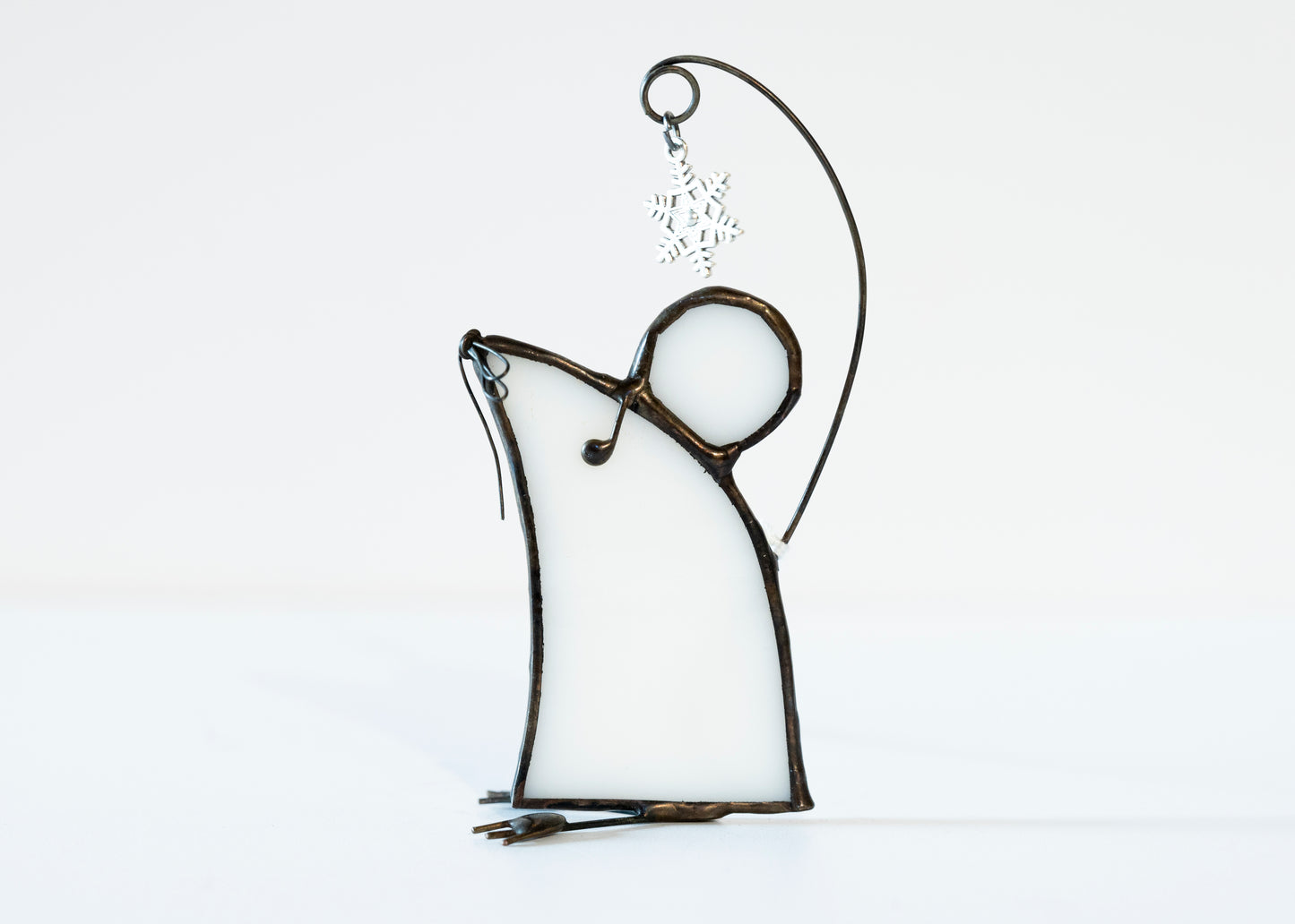 Mouse with Snowflake - Glass Suncatcher