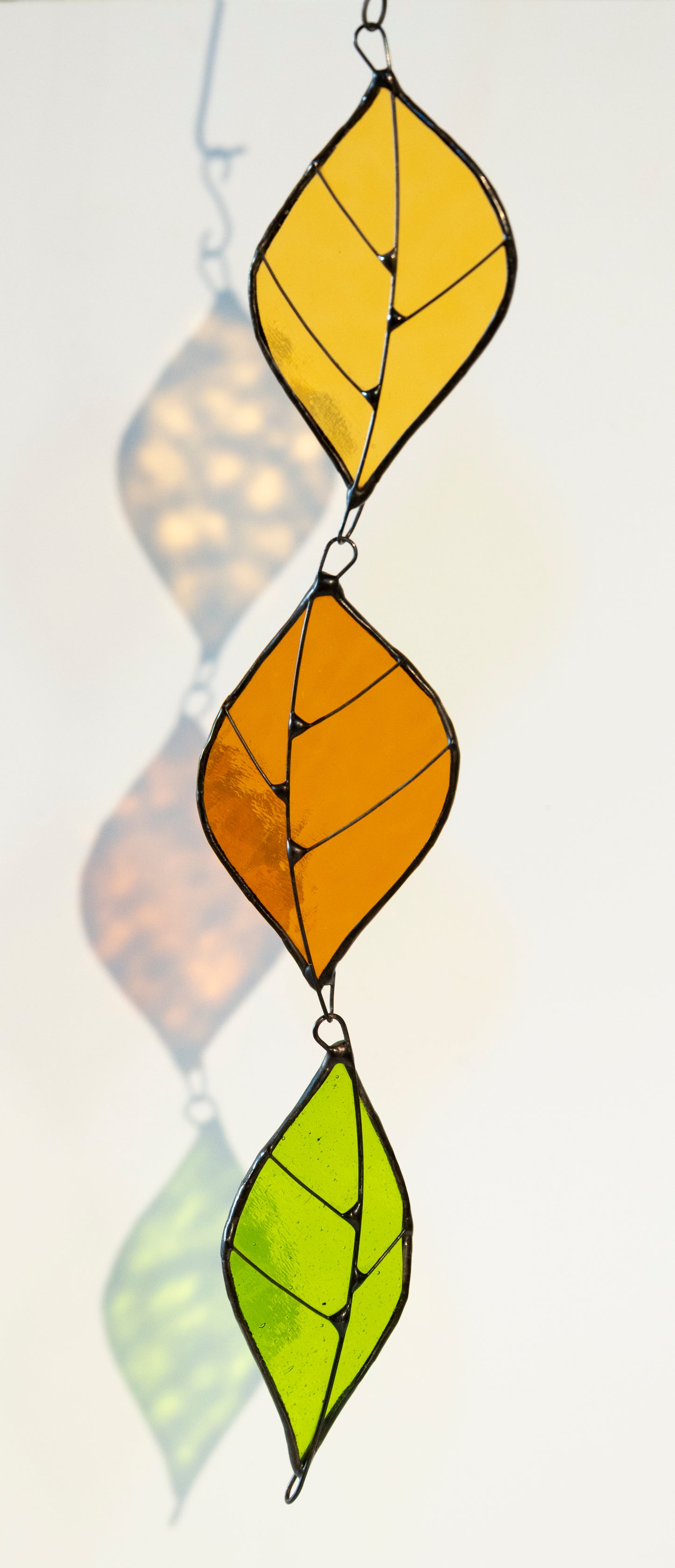 Three Leaves Glass Suncatcher - autumn