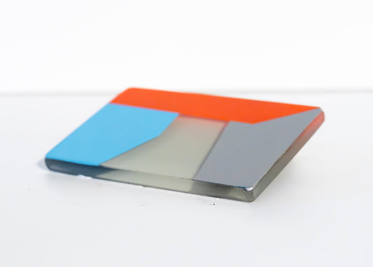 Glass Panel - orange, grey and sky blue