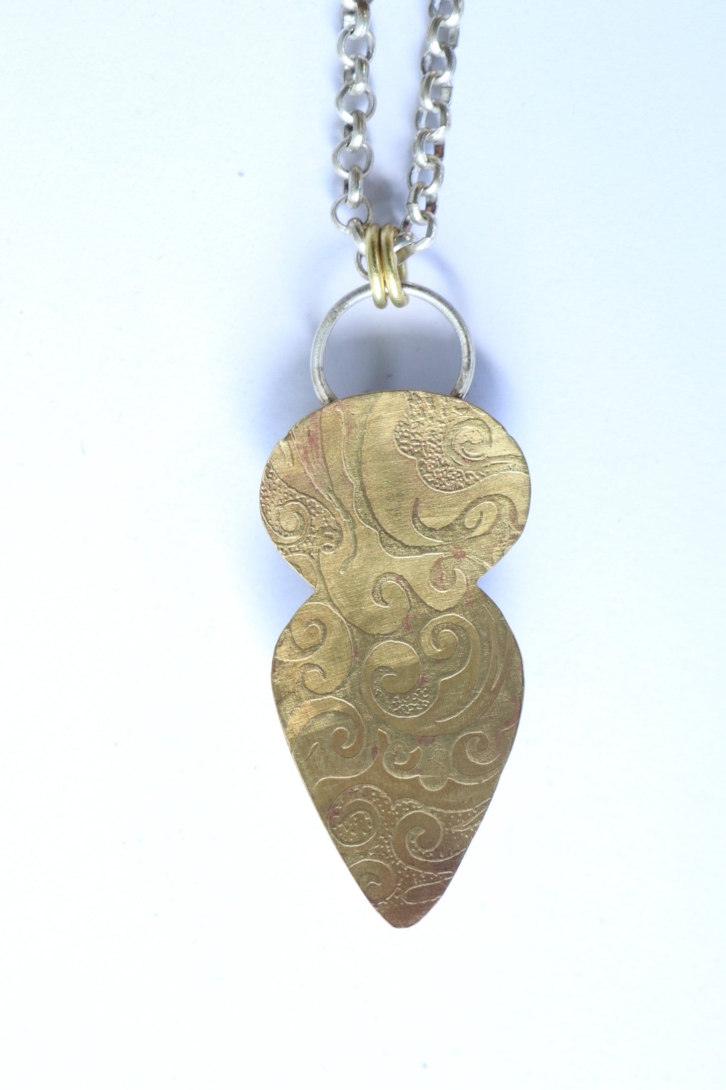 Green, Lilac and Red Pendant Necklace