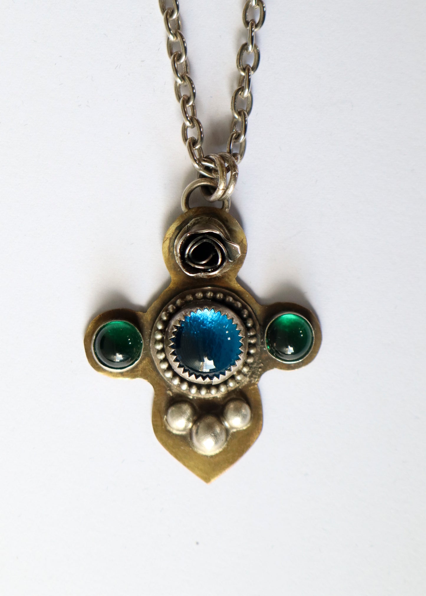 Blue and Green Pendant Necklace