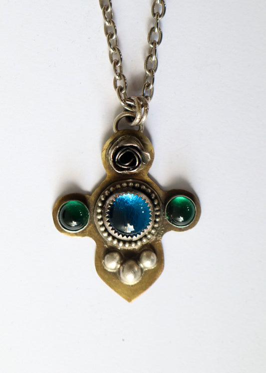 Blue and Green Pendant Necklace