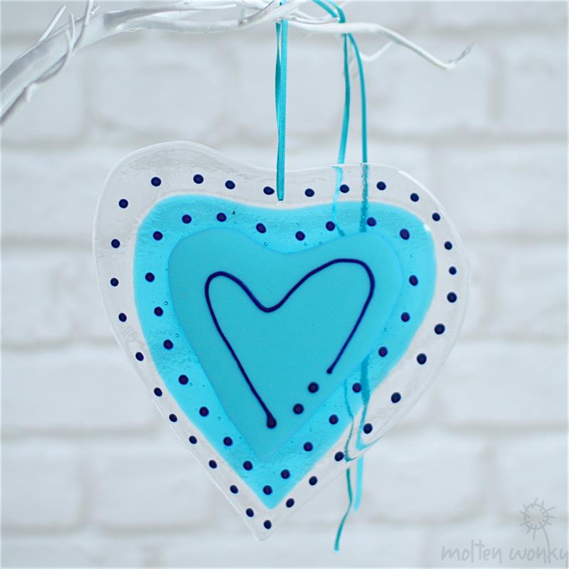 Large Hanging Love Heart - blue