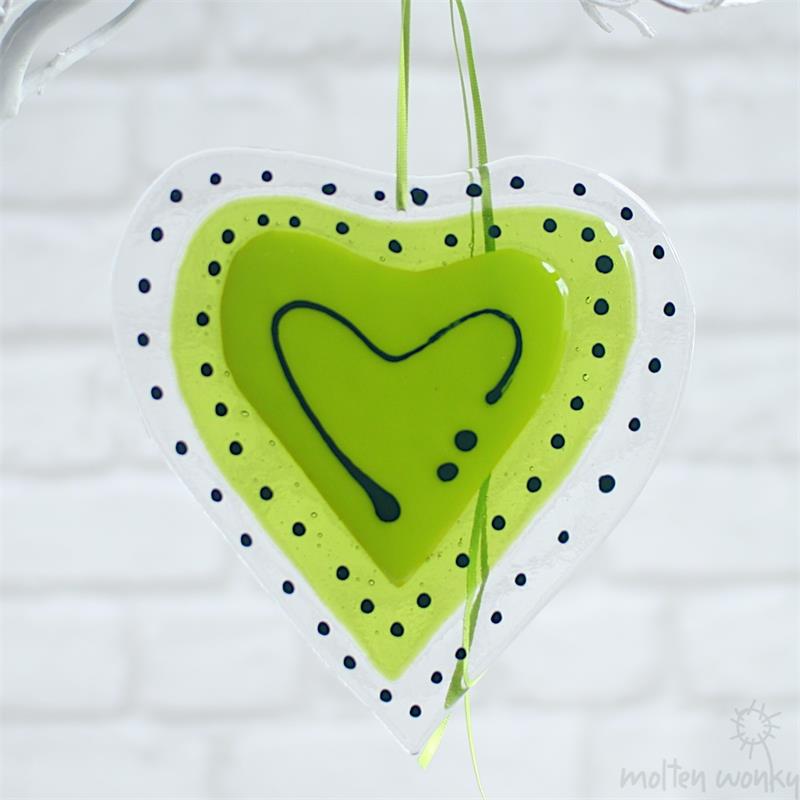 Large Hanging Love Heart - green