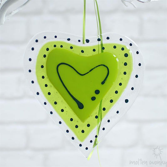 Large Hanging Love Heart - green