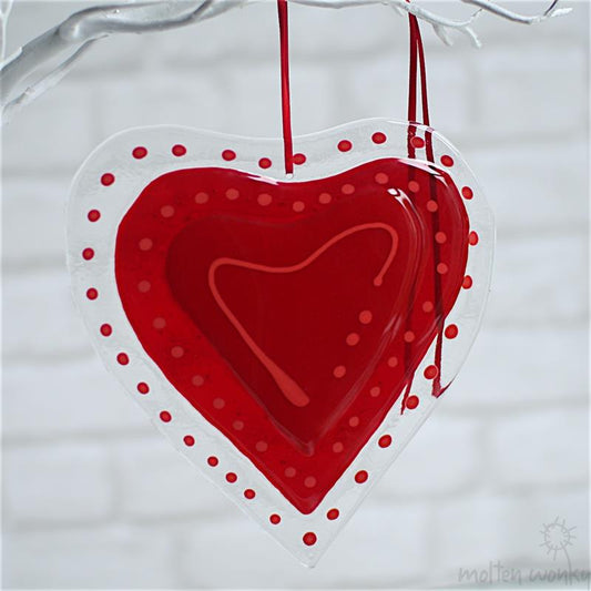 Large Hanging Love Heart - red