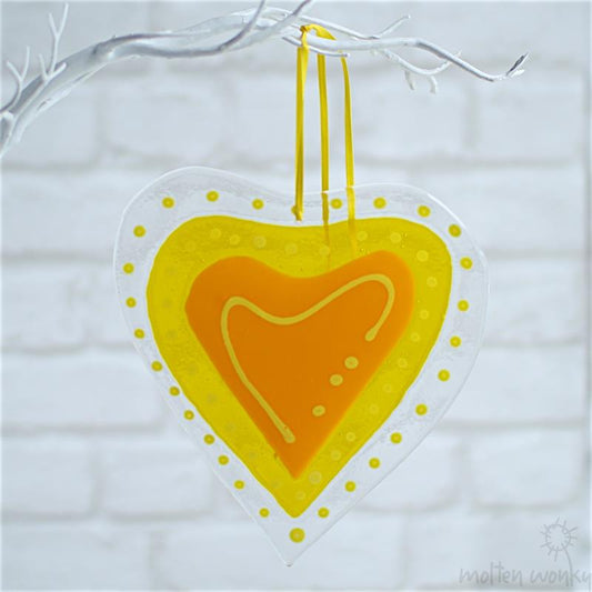 Large Hanging Love Heart - yellow