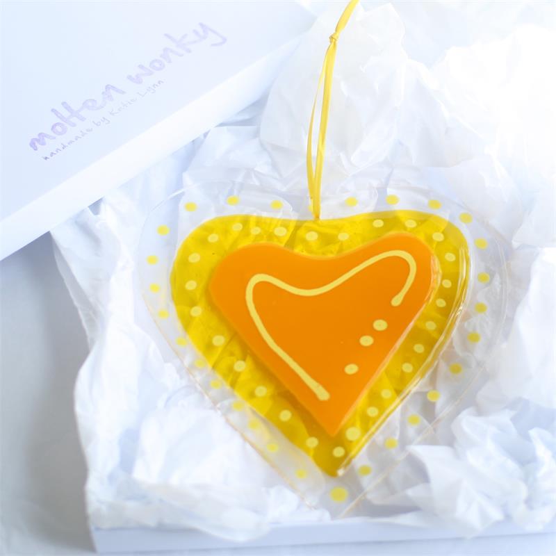 Large Hanging Love Heart - yellow