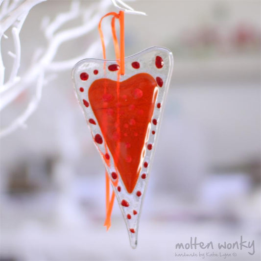 Dotty Love Heart - orange