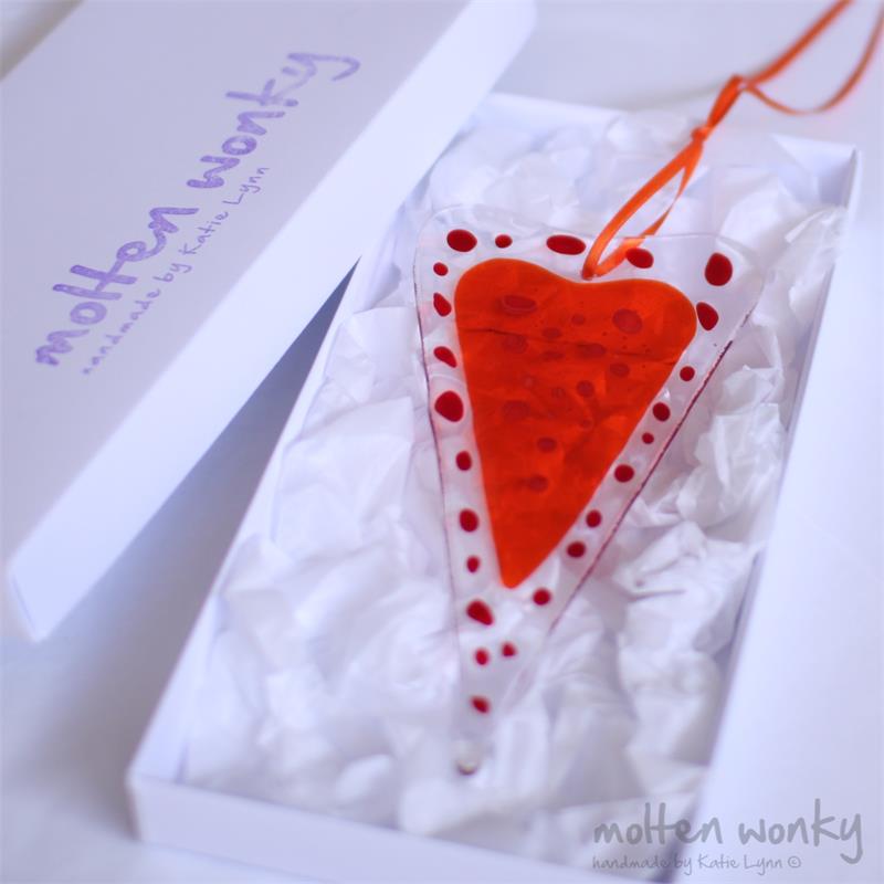 Dotty Love Heart - orange