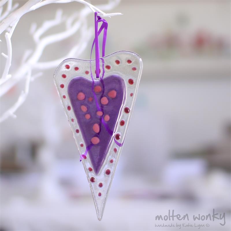 Dotty Love Heart - purple