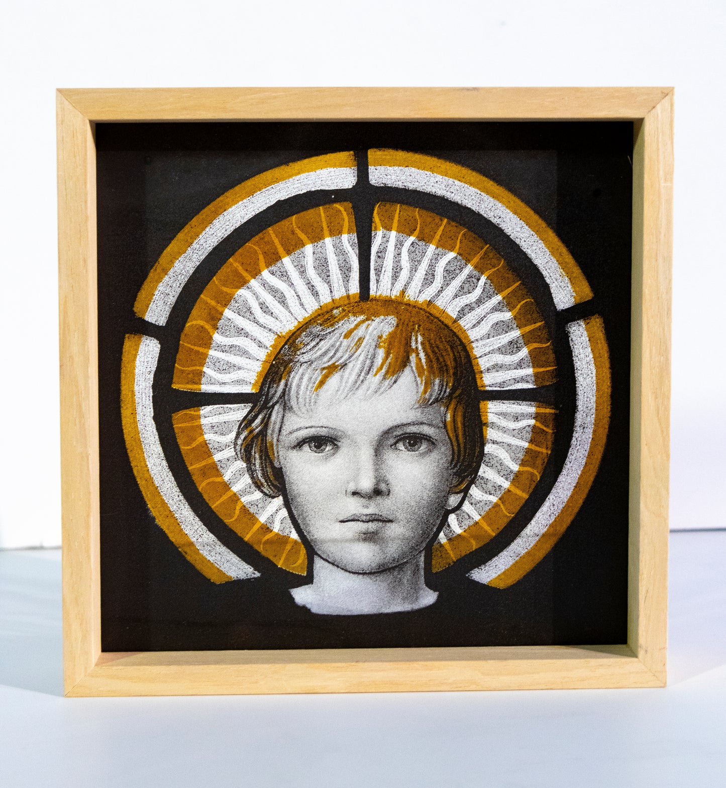 Head of a Young Boy - Screen Printed Glass