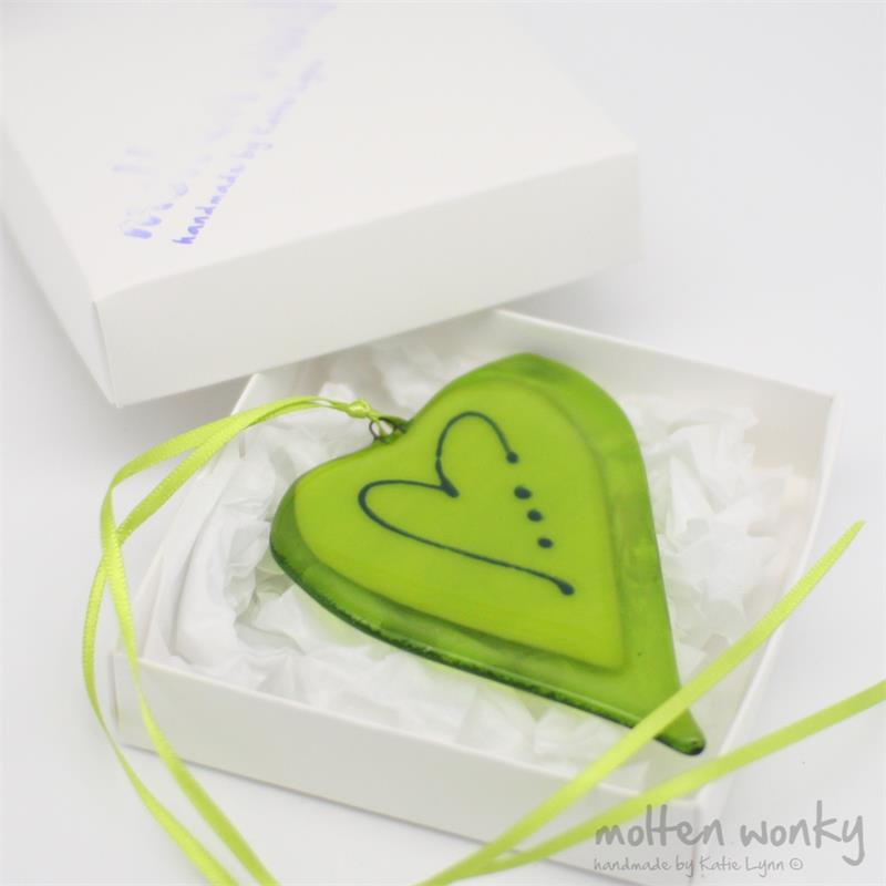 Wonky Love Heart - green