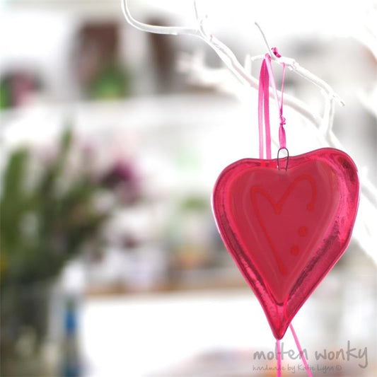 Wonky Love Heart - pink