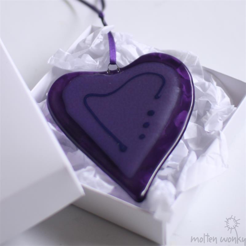 Wonky Love Heart - purple