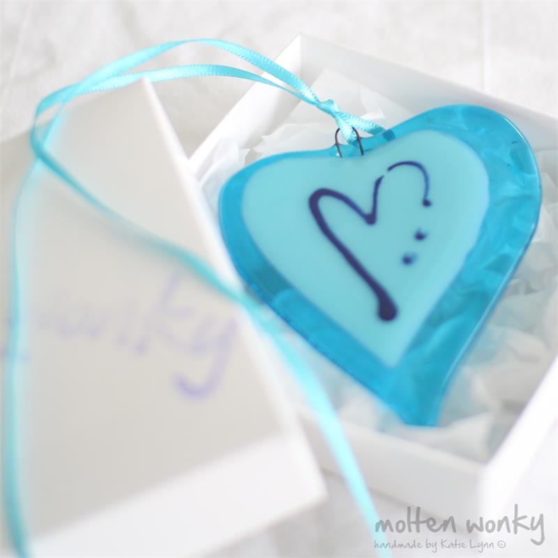 Wonky Love Heart - blue