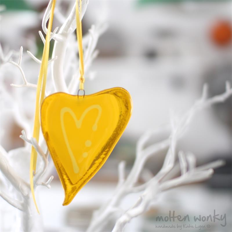 Wonky Love Heart - yellow