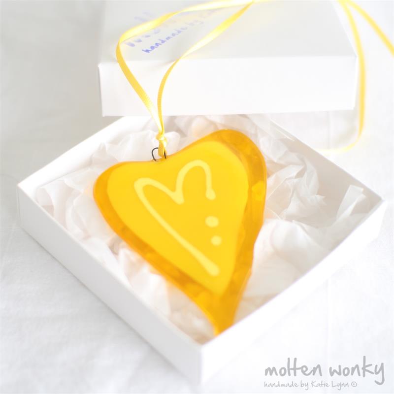 Wonky Love Heart - yellow